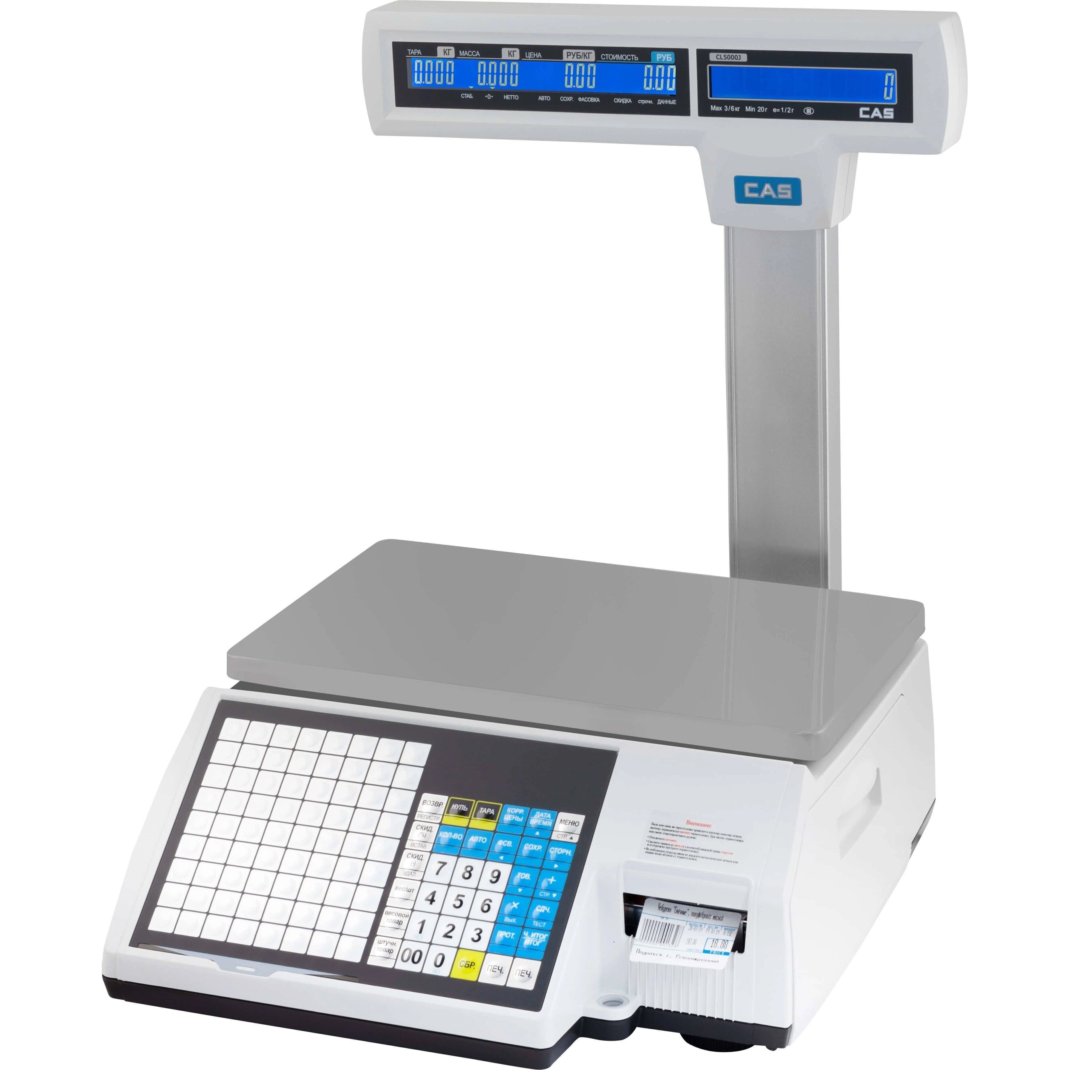 Торговые весы с печатью этикеток CAS CL5000J-30IP