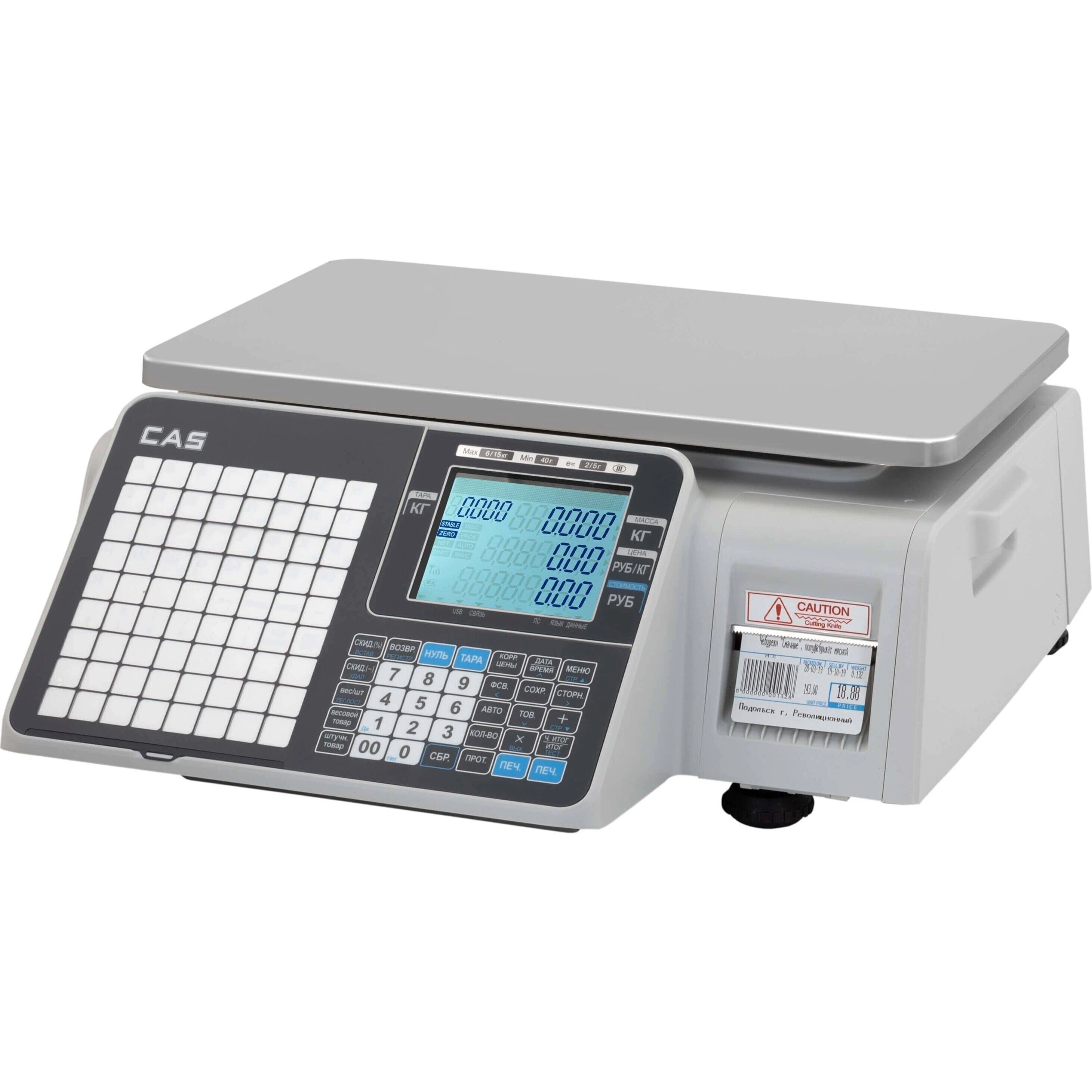 Торговые весы с печатью этикеток CAS CL3000J-30B